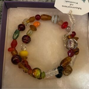 New Multicolor & Different Shapes Beaded Bracelet w/ gift box.
